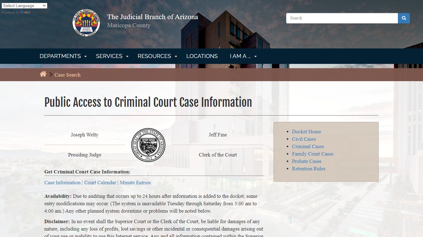 Public Access to Criminal Court Case Information